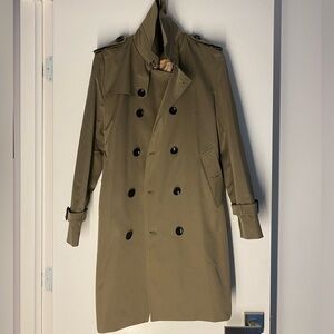 Men's Olive Trench Coat - Double-Breasted Classic